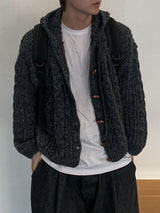 レベルトッポッキニットフードカーディガン