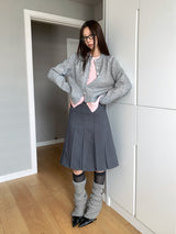 Layered Split Round Cardigan