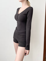 1401. ベーシックVネック長袖Tシャツ (3color)