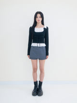 Moa skirt pants (Gray)