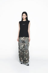25SS ベーシックロゴウーマンスリーブレス ブラック