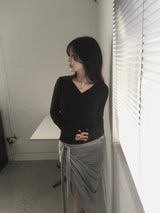 Tencel V-neck T