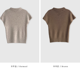 Rear Cashmere Mock Neck Cap Sleeve Knit / 5 colors