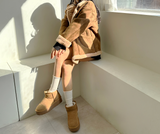 (100% SHEEPSKIN🐑🤎) 2 COLORS キュートフェミニンバターセミショートマウンテンコート