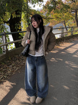 ヒンズブラッシュドウォッシングデニムワイドパンツ
