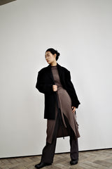 Fuzzy heavy wool coat, Black