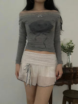 Lace Rose Gray Sleeve