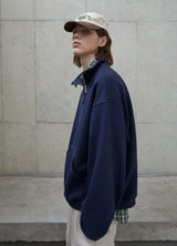 Double zipper high-neck sweatshirt