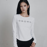 C SQUARE STUD SLIM FIT T-SHIRT_WHITE