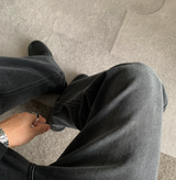  Lebey Daily Back Banding Wide Denim Pants