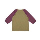 ボニーツートーンスラブラグランTシャツ (khaki/wine)