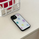 pastel star glossy glass bumper case