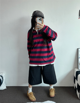 キュートカラーペティット👚ストライプロングスリーブTシャツ🎀❤💚3カラー