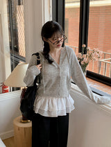 #Wish Eyelet Hood Wave Knit Cardigan (3color)