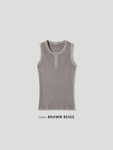Mile Pigment Henley Sleeveless (4color)