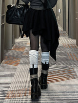 See-through two-tone knee-high socks