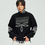 western stitch sweater black
