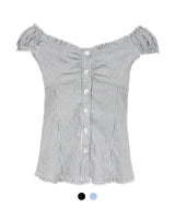Sorrow Stripe Puff Blouse
