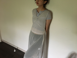 YWDフラワー シフォン ドレス (3color)