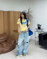 Decken Damaged Wide Denim Pants
