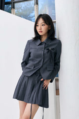 SWAN CROP JACKET / CHARCOAL