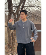 [ 1+1 ] Layered Henley Neck