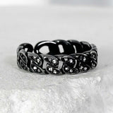ss-ICE CLASSIC CHAIN OPEN RING_ICE BLACK
