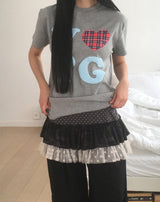 Coren Camo Dot Tiered Mini Skirt