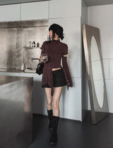 Pony Incision Wrap Knit Turtleneck