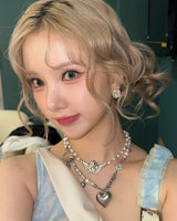 [VIVIZ Eunha, KISS OF LIFE Julie Necklace] Baroque Angel Pearl Choker Necklace - Silver Color