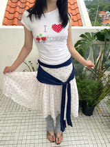 UnsocialNightチェリープリント偽二着Tシャツ上着
