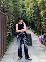 Labo Wide Brush Denim Pants (2color)
