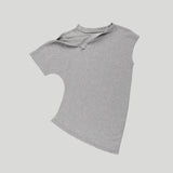 ASYMMETRIC DRAPED T-SHIRT: MELANGE