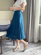 Arom Wrinkle Banding Flare Skirt