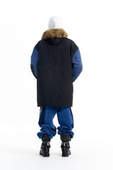 Colorblock Embroidered Long Parka