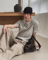 Sein Pigment Henley Neck Short Sleeve T-shirt