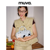 muva. 本革 夏向け パフィー 2WAY ショルダーバッグ
