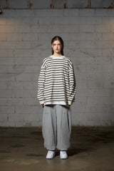 JERRY STRIPE OVERFIT LONG SLEEVE T-SHIRT / IVORY
