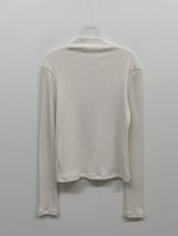 リブモックネックカーディガンTシャツ