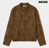 Bolt piping crack leather jacket