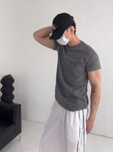 PDリブマッスルフィットショートスリーブTシャツ (3C)