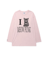 アイ ラブ ミャウ パンク LS Tシャツ ピンク(CV2GFFT559A)