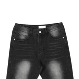 ASCLO ダイアグナルインシジョンブーツカットデニムパンツ