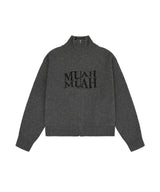 [1WAY ZIPPER] LAMBSWOOL JACQUARD KNIT ZIPUP