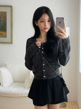 Sunday Pendant Layered Round Knit Cardigan (6color)