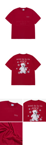 24FW スノーベア 半袖Tシャツ ダークレッド