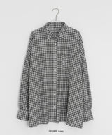 [unisex] Tail Overfit Pocket Check Shirt