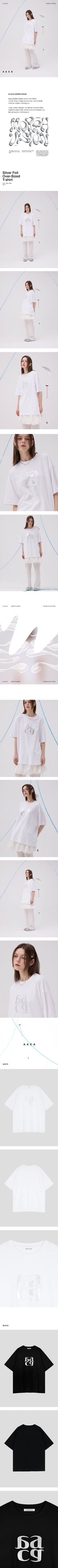 [Unisex] シルバーフォイルオーバーサイズTシャツ_2Color