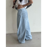 Tiberinus - バギーフローウィジーンズ - スラウチーレッグジーンズ - Sky Blue - Cotton Denim