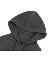 Patch Slim Hoodie _ Dark Grey